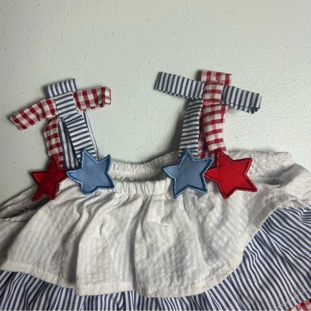 Rare Editions 2 Piece Patriotic 4th of July Outfit Size 12 Months Baby - Picture 4 of 10